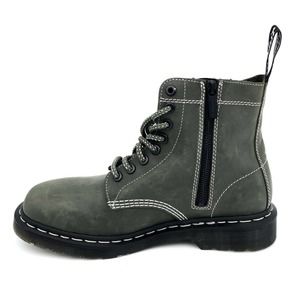Dr. Martens Women's 1460 Zip Lace Up Boots GRAY Leather Size US 8